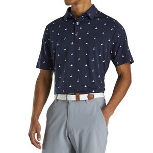 FootJoy Athletic Fit Lisle Golf Print Self Collar